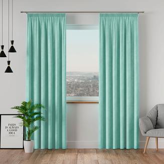 Zasłona gotowa na taśmie VELVI 140x230 miętowa