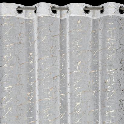 Firana gotowa na przelotkach REVA 140x250 Eurofirany biała szampański nadruk