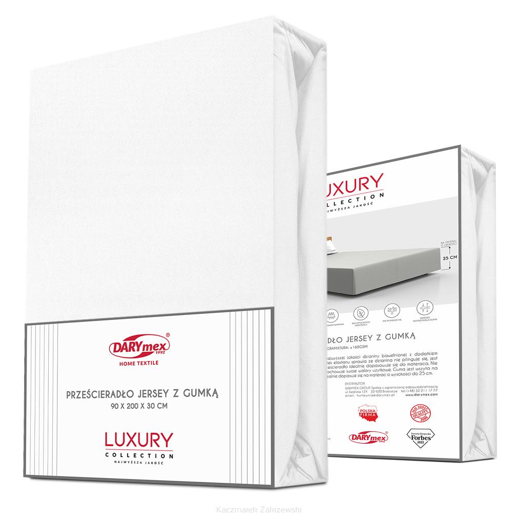 Prześcieradło jersey elastan z gumką 180x200 Darymex białe