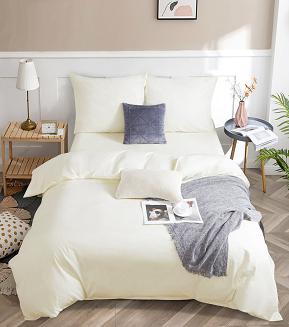 Pościel satyna bawełniana 220x200 SIN jednobarwna ecru