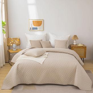 Narzuta dekoracyjna DASH 220x240 pikowana beżowa