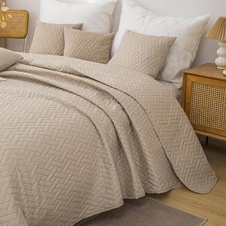 Narzuta dekoracyjna DASH 220x240 pikowana beżowa