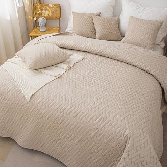 Narzuta dekoracyjna DASH 220x240 pikowana beżowa