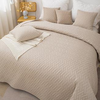 Narzuta dekoracyjna DASH 220x240 pikowana beżowa