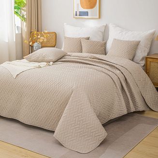 Narzuta dekoracyjna DASH 220x240 pikowana beżowa