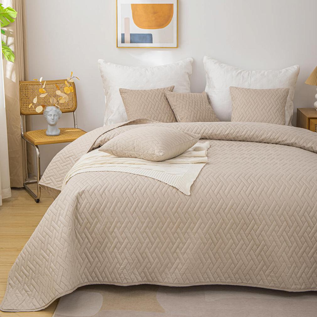 Narzuta dekoracyjna DASH 220x240 pikowana beżowa