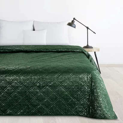 Narzuta dekoracyjna LUIZ 170x210 DESIGN 91 Eurofirany zielona wzór karo