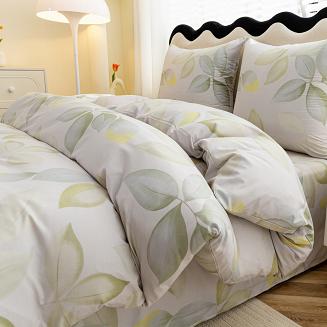 Komplet pościeli dwustronnej 160x200 kremowa cytrusowe liście