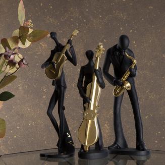 Figurka dekoracyjna RICO Eurofirany postać muzyk z instrumentem smyczkowym kontrabas