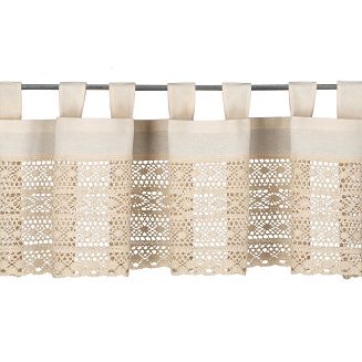 Firana gotowa na szelkach MADDELINE 150x35 Eurofirany jasnobeżowy