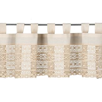 Firana gotowa na szelkach MADDELINE 150x35 Eurofirany jasnobeżowy