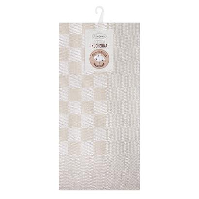 Komplet ścierek kuchennych 2 szt. MAURO 50x70 Eurofirany beżowa szachownica