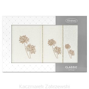 Komplet ręczników 3 cz. ACELIA Eurofirany kremowy beżowy