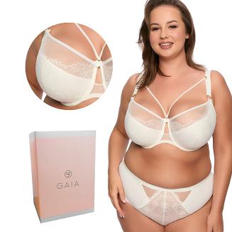 Biustonosz z koronką Semi-Soft Laila MAXI 1280 półusztywniany ecru