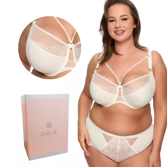 Biustonosz z koronką Semi-Soft Laila MAXI 1280 półusztywniany ecru