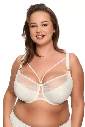 Biustonosz z koronką Semi-Soft Laila MAXI 1280 półusztywniany ecru