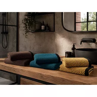 Ręcznik OSLO-2 50x100 Zwoltex GOTS brązowy czarny