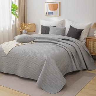 Narzuta dekoracyjna DASH 200x220 pikowana szara