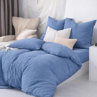 Niebieska Bawełniana Pościel Muślinowa 140x200