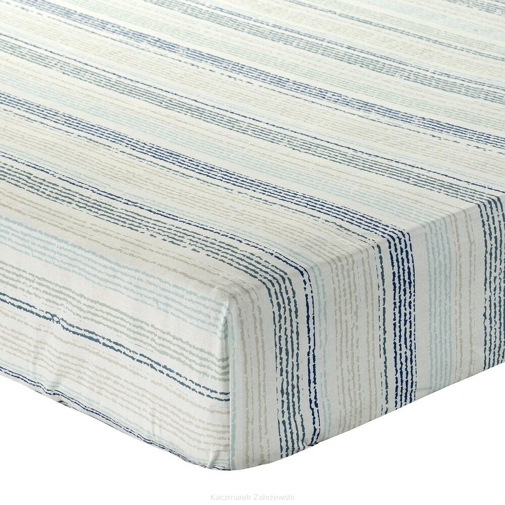 Prześcieradło satynowe z gumką PRINT 100x200 Eurofirany niebieski