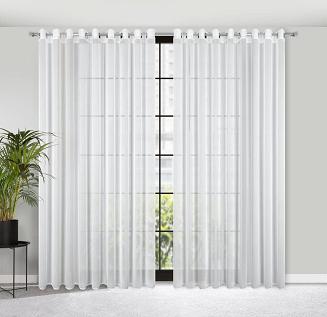 Firana gotowa na przelotkach KALIA 300x260 Eurofirany biały