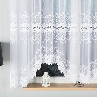 Firanka żakardowa gotowa na żabki BASTIA 400x160 biała