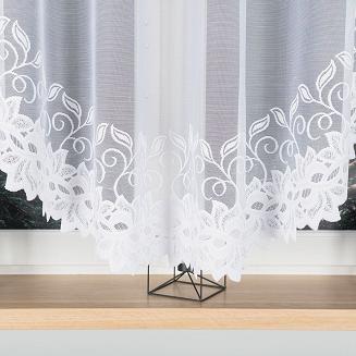 Firanka żakardowa gotowa na żabki BASTIA 400x160 biała