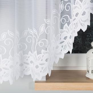 Firanka żakardowa gotowa na żabki BASTIA 400x160 biała