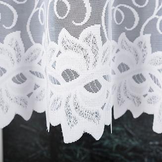 Firanka żakardowa gotowa na żabki BASTIA 400x160 biała