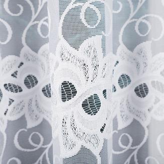 Firanka żakardowa gotowa na żabki BASTIA 400x160 biała