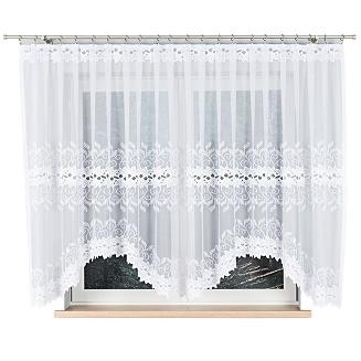 Firanka żakardowa gotowa na żabki BASTIA 400x160 biała