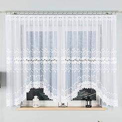 Firanka żakardowa gotowa na żabki BASTIA 400x160 biała