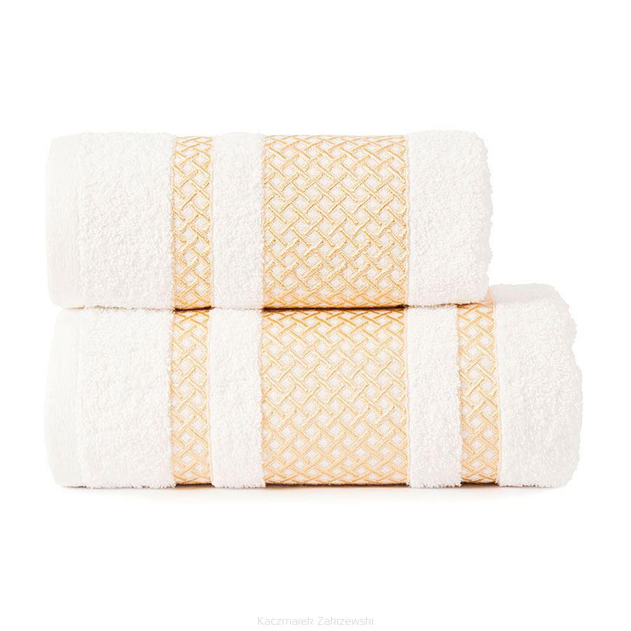Ręcznik bawełniany LIONEL 50x90 biały ze złotą bordiurą