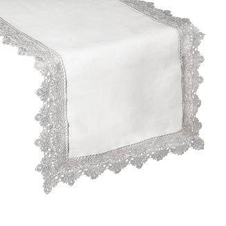 Obrus dekoracyjny ROZITA 40x140 Eurofirany naturalny/popielaty