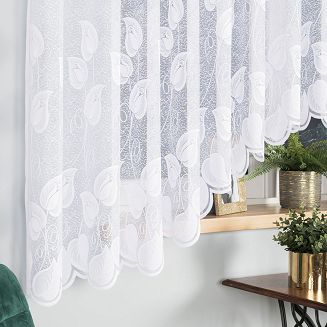 Firanka żakardowa gotowa na żabki NORA 450x180 biała