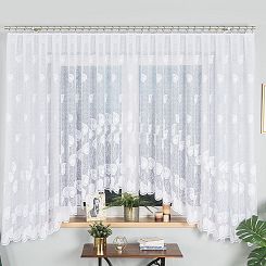 Firanka żakardowa gotowa na żabki NORA 450x180 biała