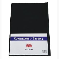 Prześcieradło bawełniane bez gumki 160x200 noris czarne