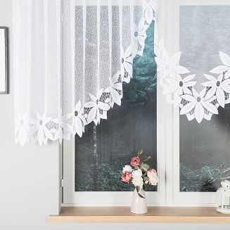 Firanka żakardowa gotowa na żabki JADWIGA 300x120 biała