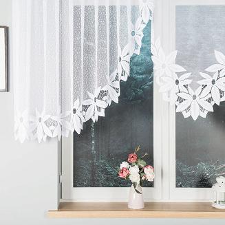 Firanka żakardowa gotowa na żabki JADWIGA 300x120 biała
