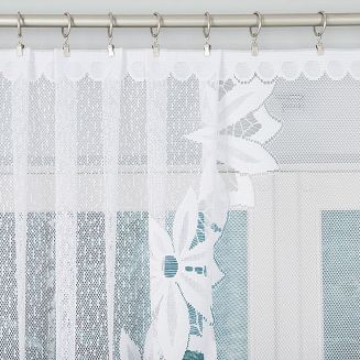 Firanka żakardowa gotowa na żabki JADWIGA 300x120 biała