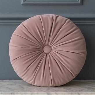 Poszewka dekoracyjna Soft welurowa pudrowa okrągła