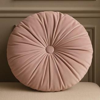 Poszewka dekoracyjna Soft welurowa pudrowa okrągła