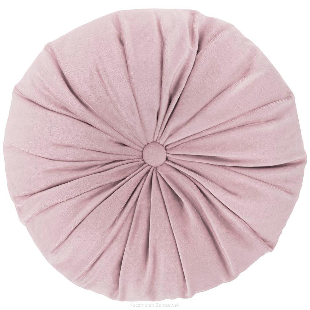 Poszewka dekoracyjna Soft welurowa pudrowa okrągła