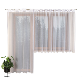 Firanka żakardowa gotowa na szelkach ELZA 300x230 biała