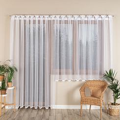 Firanka żakardowa gotowa na szelkach ELZA 300x230 biała