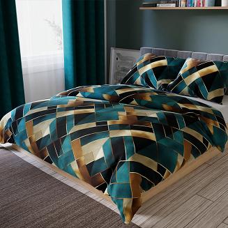 RUBIK Komplet pościeli z bawełny satynowej 160x200cm 100051/SAT/000/160200/1