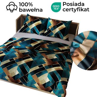 RUBIK Komplet pościeli z bawełny satynowej 160x200cm 100051/SAT/000/160200/1
