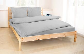 Pościel haftowana z prześcieradłem 200x220 szara