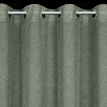 Zasłona gotowa na przelotkach ANGELICA 140x250 Eurofirany zielona o strukturze deszczyku