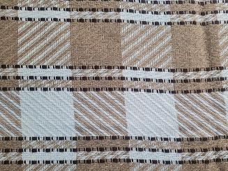 Komplet dekoracyjny narzuta 170x205 + 2x 60x170 beżowa kremowa brązowa krata